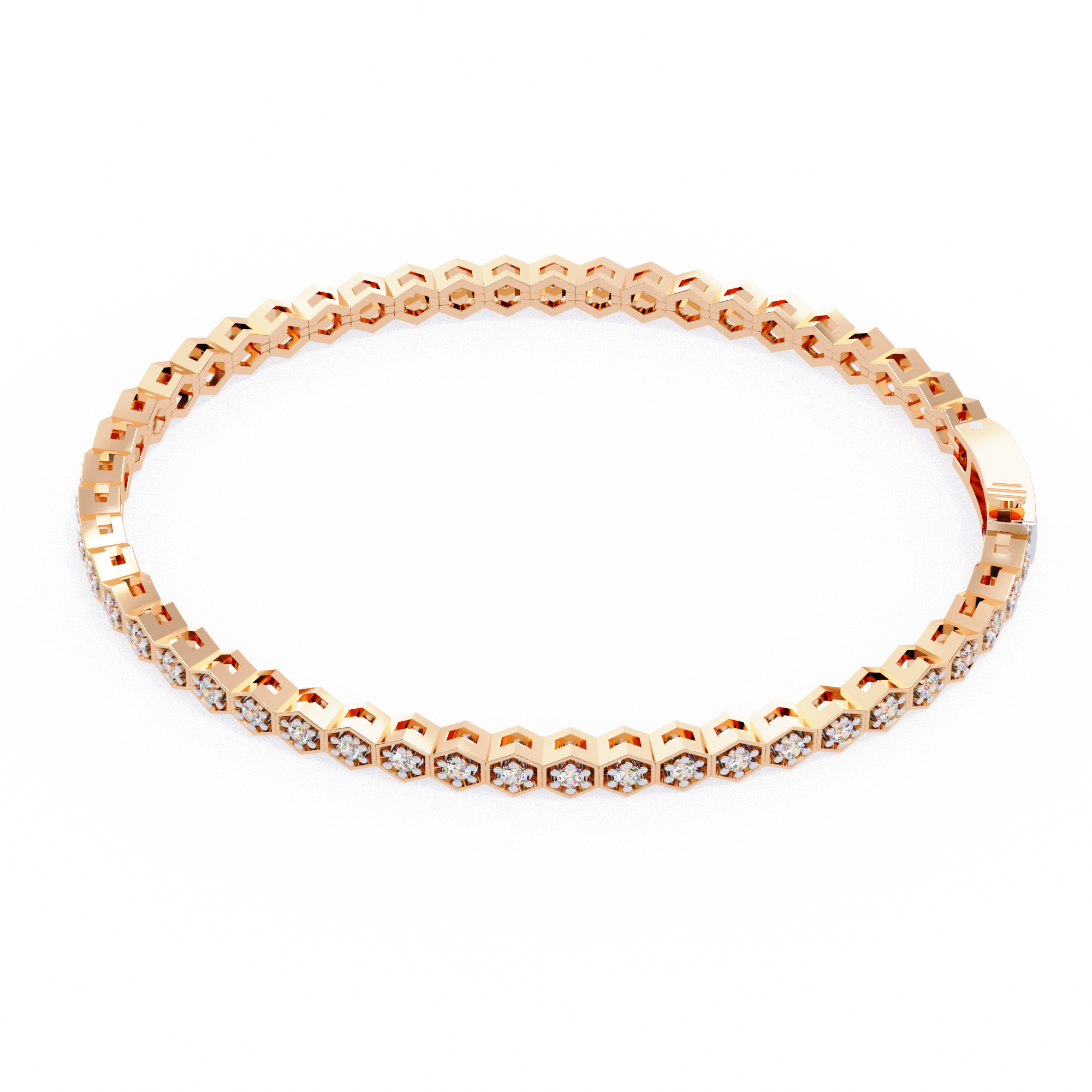 Solitairekart 1.09ct Round Cut Natural Diamond Tennis Bracelet-HI Color. VS-SI Clarity